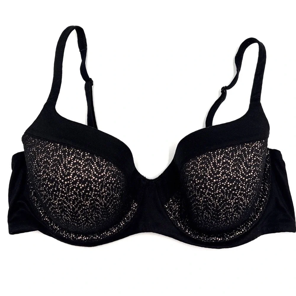 Victorias Secret Body By Victoria Lined Demi Bra Black Lace 36D E80 Underwire